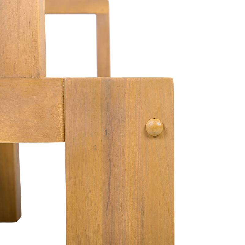 Christopher Knight Home - Outdoor 2-Piece Acacia Wood Patio Chat Set with High-Density Cushioned Loveseat & Coffee Table