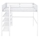 preview thumbnail 4 of 14, Full Size Metal Loft Bed with 4-Tier Shelves and Storage,White