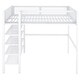 preview thumbnail 4 of 7, White Metal Loft Bed with Shelves, Workstation, Guardrail