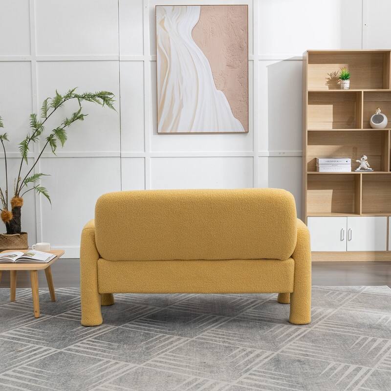 SEYNAR Mid-Century Modern Boucle 51'' Solid Wood Curved Sofa