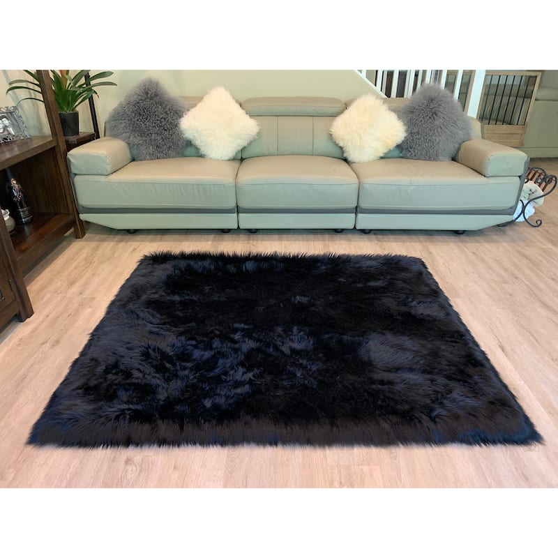 Ovella Home Premium Faux Sheepskin Shag Square Area Rug