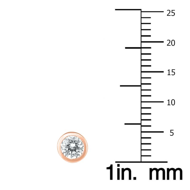 Marquee 1/2 Carat TW Bezel Diamond Solitaire Stud Earrings in 14K Rose Gold