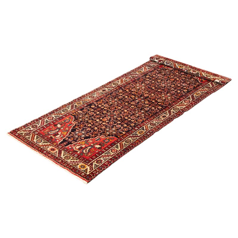 ECARPETGALLERY Hand-knotted Andelz Navy Wool Rug - 3'7 x 9'5