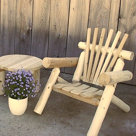 White Cedar Log Lawn Chair