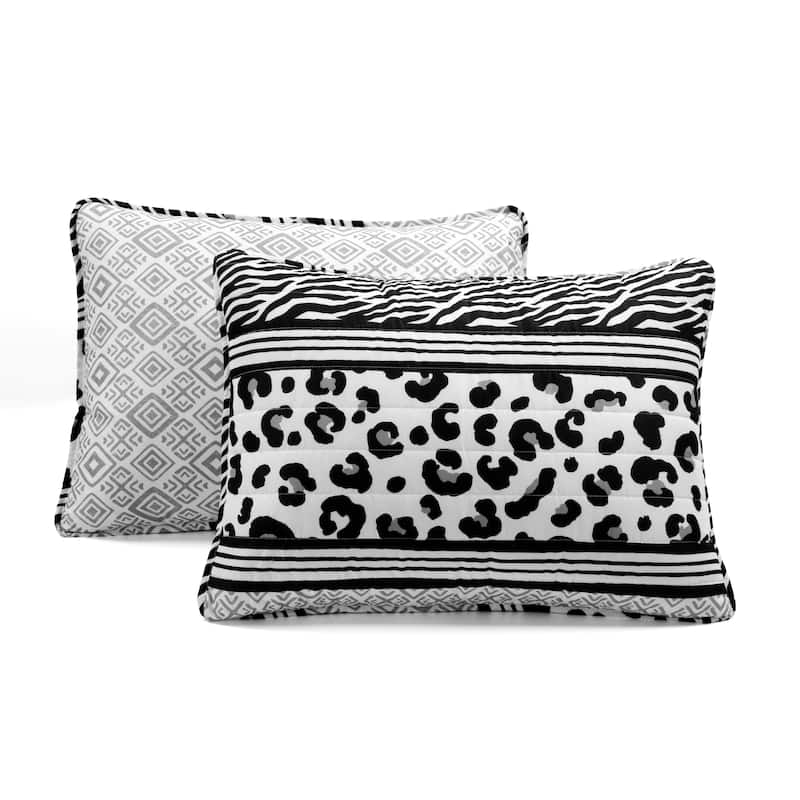 Lush Decor Animal Global Reversible 3 Piece Quilt Set