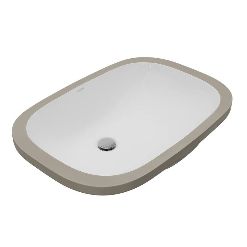 Karran Valera 20" Oval Undermount Vitreous China Bathroom Sink in White