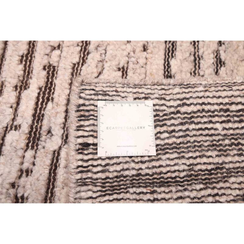 ECARPETGALLERY Hand-knotted Tangier Light Grey Wool Rug - 5'0 x 7'10