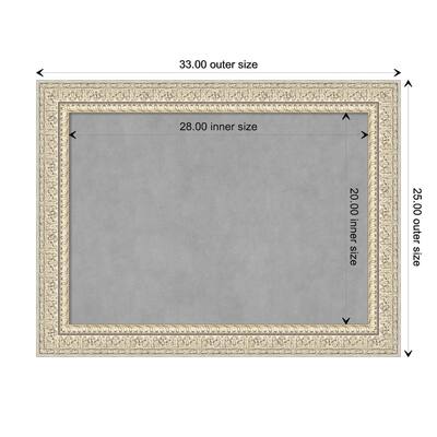 Amanti Art Fair Baroque Cream Framed Magnetic Board