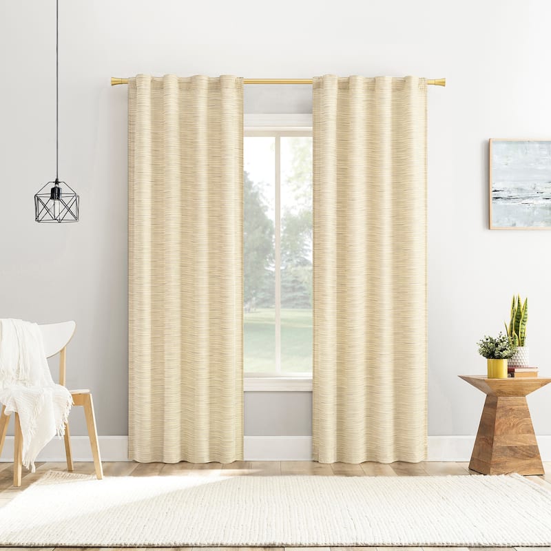 No. 918 Laurel Space Dyed Textured Semi-Sheer Back Tab 1-Piece Curtain Panel, Single Panel
