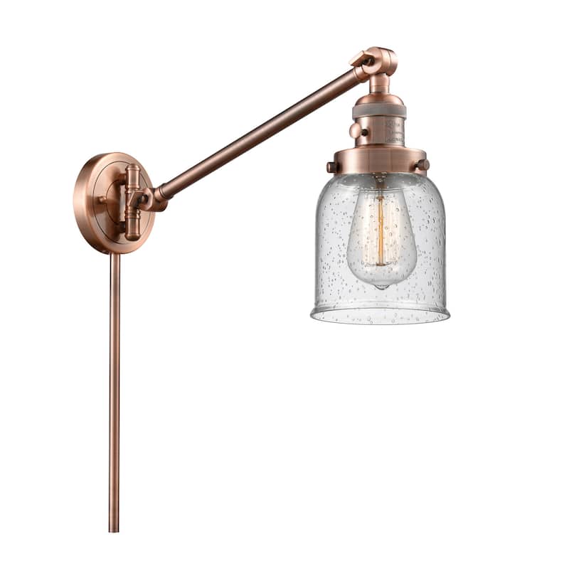 Innovations Lighting Small Bell Single Light 25" Tall Wall Sconce / - Antique Copper / Seedy