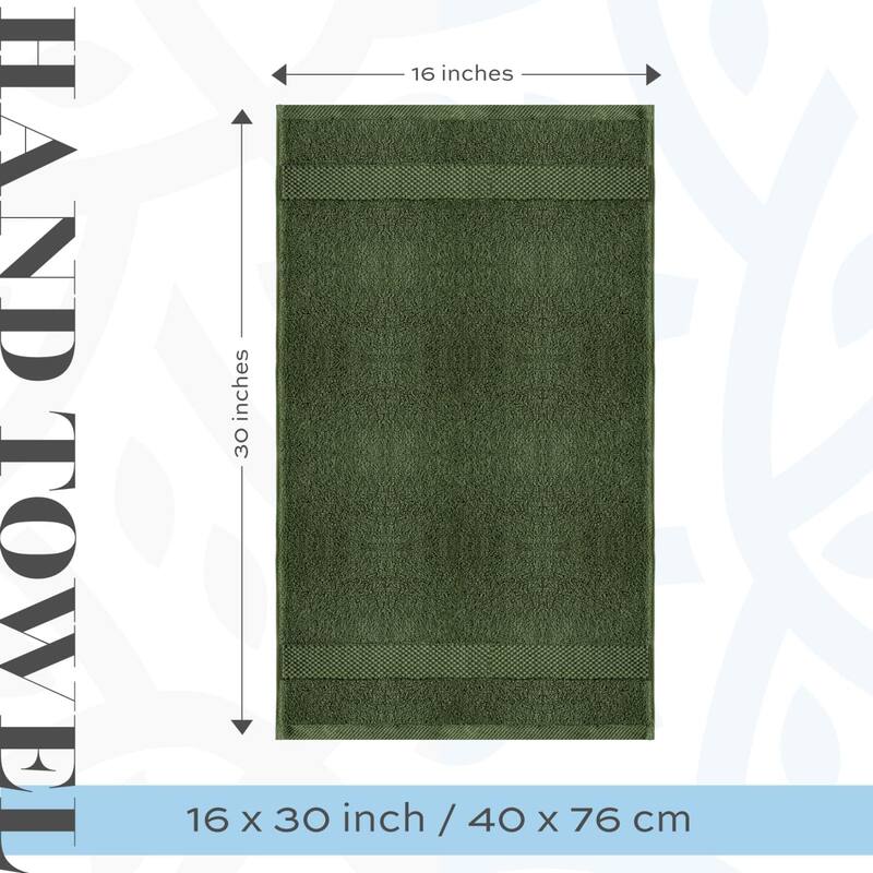 White Classic Luxury Cotton Hand Towel 16x30 - Set of 6