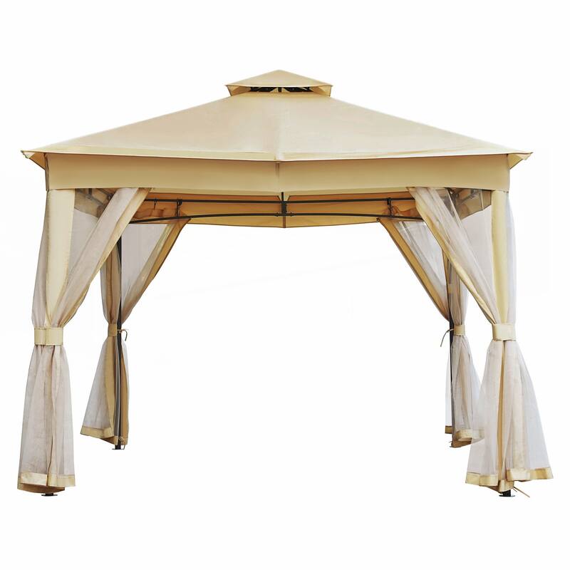 10x10 Outdoor Gazebo Tent with Double Roofs