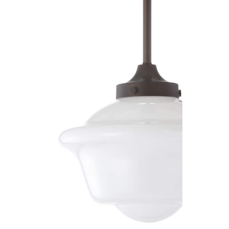 Cleo Adjustable Drop Metal/Glass LED Pendant, by JONATHAN Y