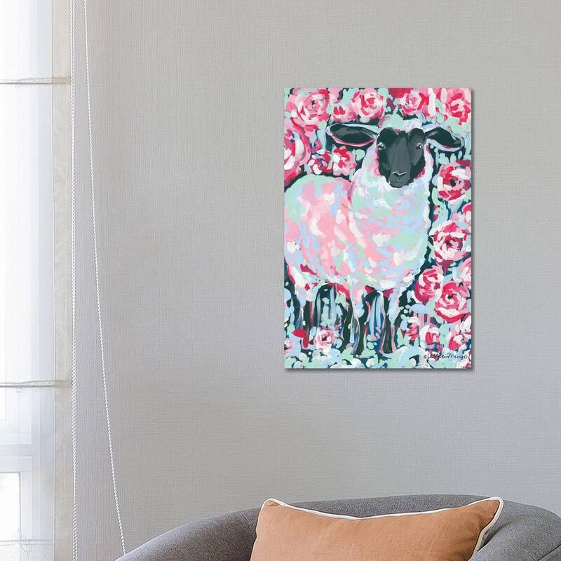 iCanvas "My Sheep Rose" by Jessica Mingo Canvas Print - 26x18x1.5