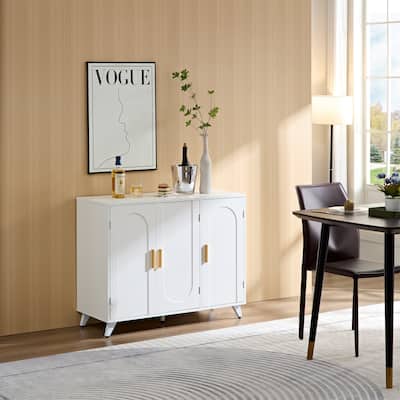 Buffet Cabinet With 3 Doors And Removable Shelves