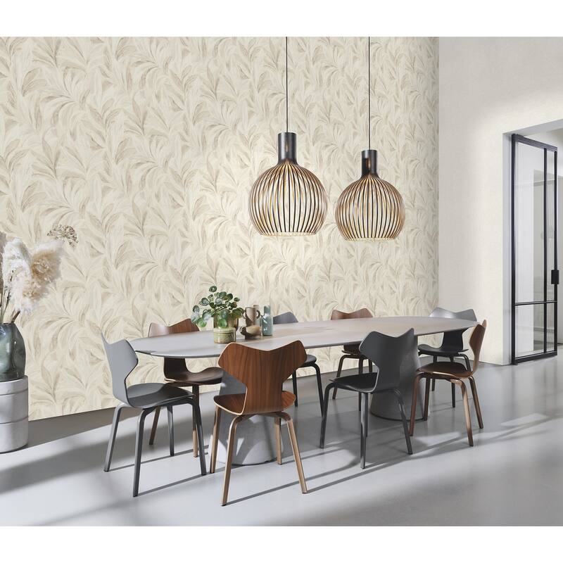 Rasch Rennie Ivory Leaves Wallpaper
