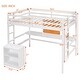 preview thumbnail 3 of 28, Full size Loft Bed with Desk, Writing Board and Drawers Cabinet, White
