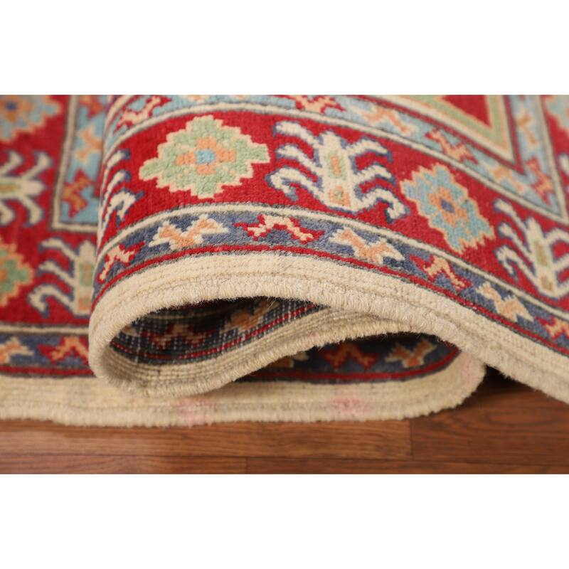 Kazak Accent Rug Hand-Knotted Oriental Beige / Ivory Wool Carpet - 2'9" x 3'10"