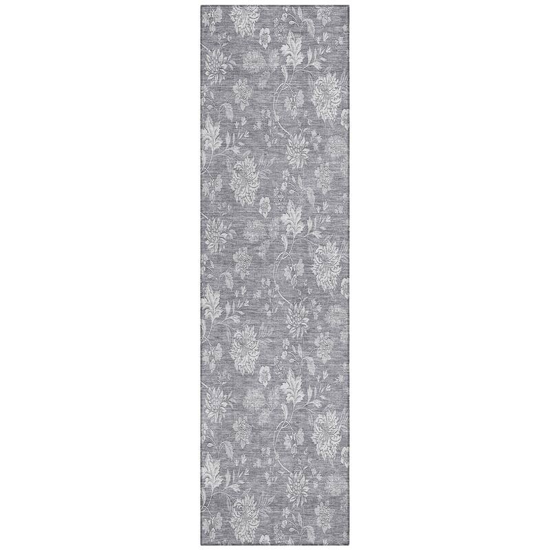 Machine Washable Indoor/ Outdoor Chantille Casual Floral Farmhouse Rug