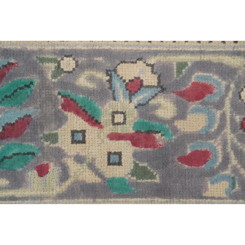 Hand Knotted Oriental 100% Wool Carpet Traditional Floral Beige & Ivories Tabriz Area Rug - 10' 9'' X 8' 0''
