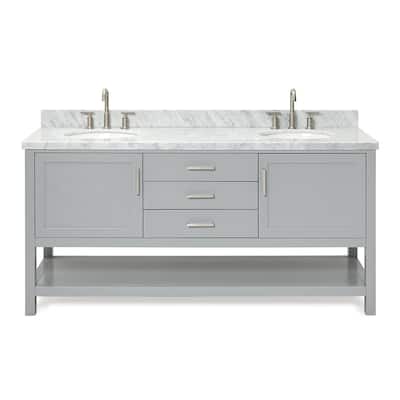 Ariel R073DCWOVO Bayhill 73" Free Standing Double Basin Vanity Set