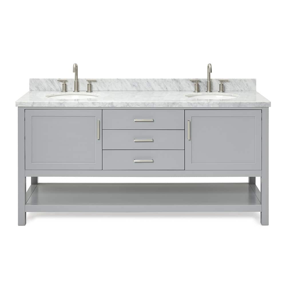 Ariel R073DCWOVO Bayhill 73" Free Standing Double Basin Vanity Set