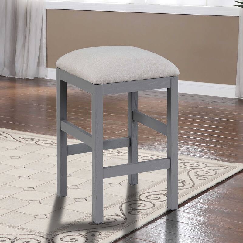 Delware Farmhouse Light Grey Padded Counter Height Stool (Set of 2) by Furniture of America