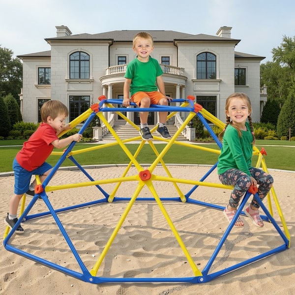 slide 2 of 21, 6FT Geometric Climbing Dome Climber Playground for Kids 3-10, Climbing Toys for Kids - N/A