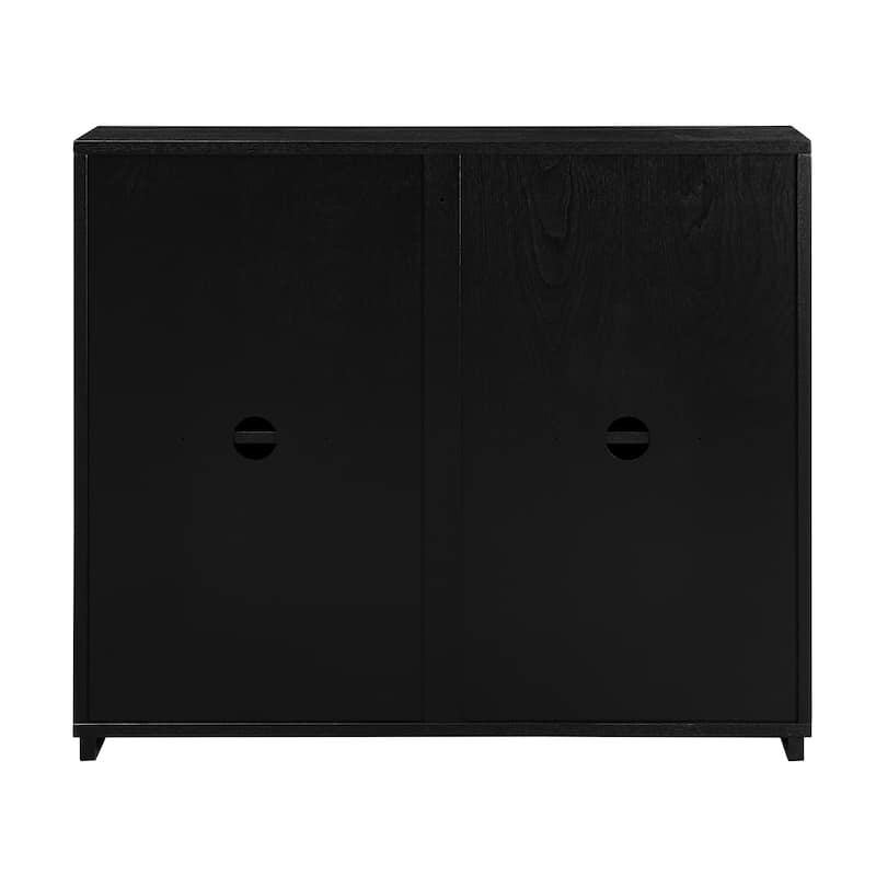 Mid-Century Small Storage Cabinet, Narrow Buffet Sideboard with Doors & Shelves Wood Credenza for Entryway, Hallway, Kitchen