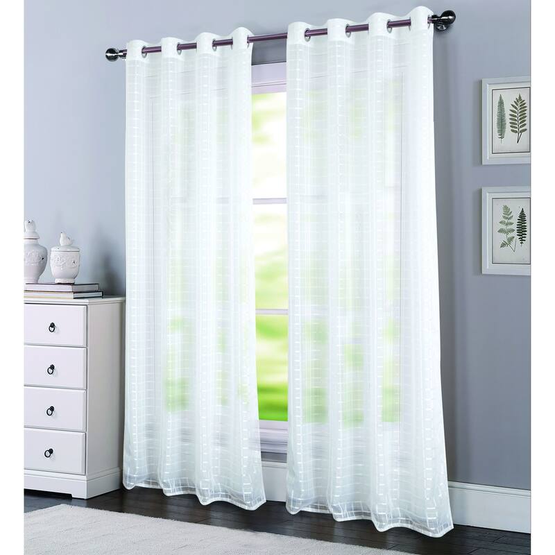 Porch & Den Modena Box Voile 90-inch Grommet Curtain Panel