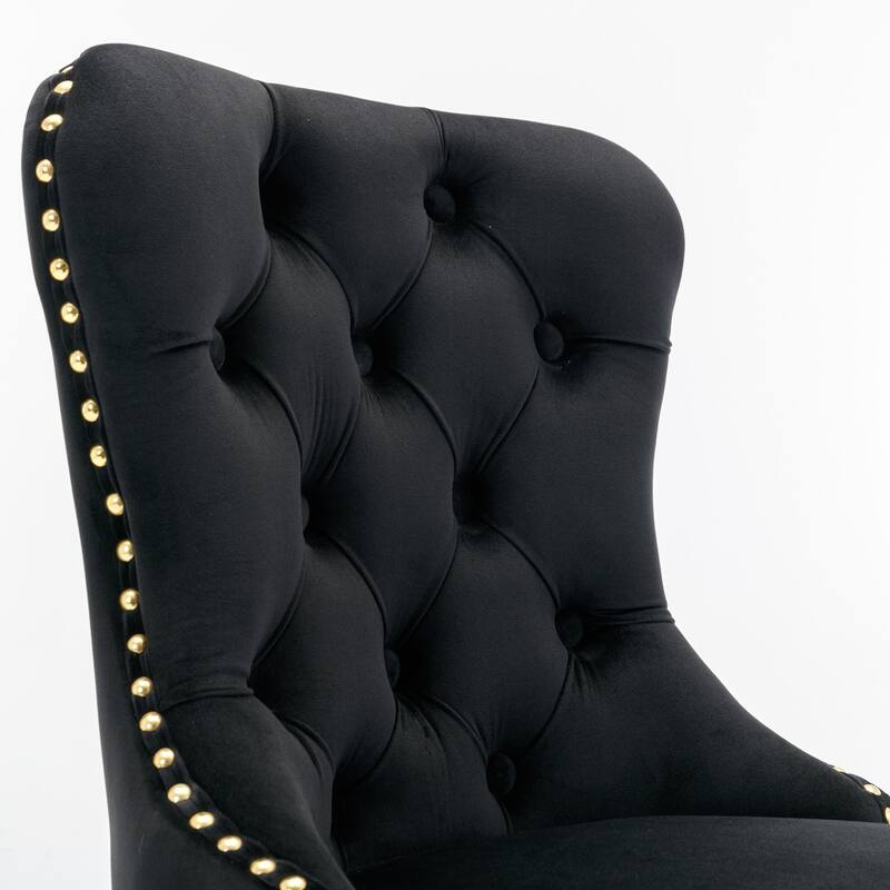 Roomfitters Modern Corduroy Dining Chairs Set of 2, Upholstered Armless Accent Chairs with Gold Metal Frame