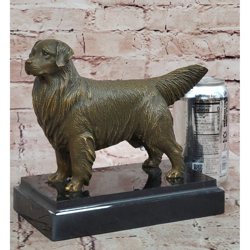 Bronze Golden Retriever Imitative Dog Statue Realistic Pet Sculpture Decor