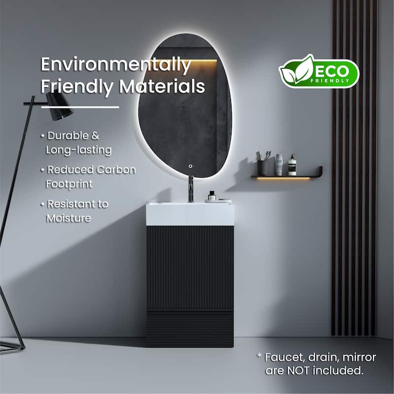 CITTANEO Gada 20'' Modern Freestanding Bathroom Vanity with Sink and Integral Basin