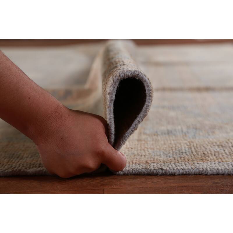 Hand Knotted Oriental 100% Wool Carpet Transitional All-Over Greys & Charcoal Oushak Area Rug - 13' 10'' X 10' 1''