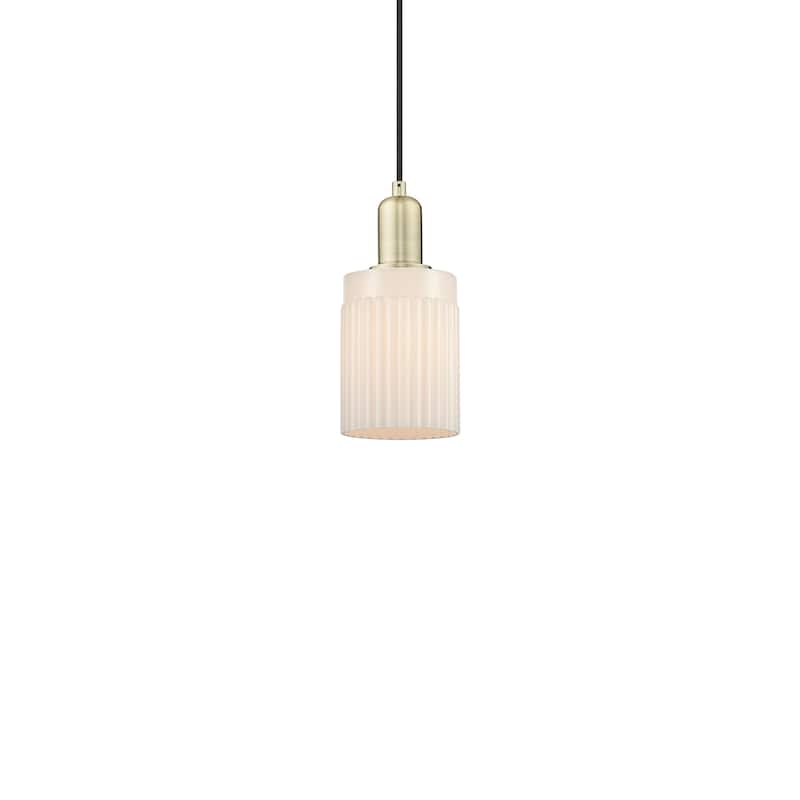 Innovations Lighting 716-1P-10-5 Hadley Pendant Hadley 5" Wide Mini - Antique Brass / Matte White