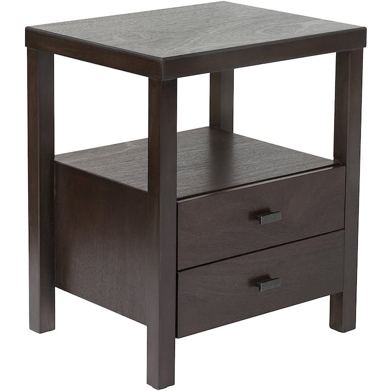 Painted Solid Acacia Wood Storage End Table by East at Main