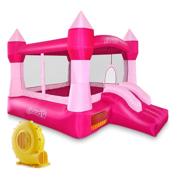 slide 2 of 7, Princess Theme Castle Bounce House Pink Kids