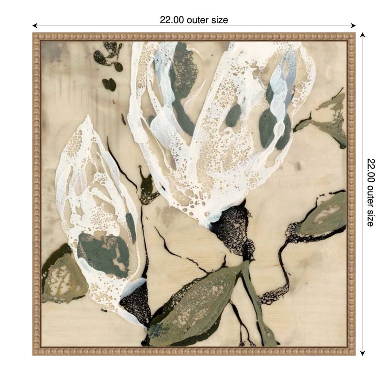 Flower s No. 2 by Jennifer Goldberger Framed Canvas Wall Art Print - 22 x 22 in