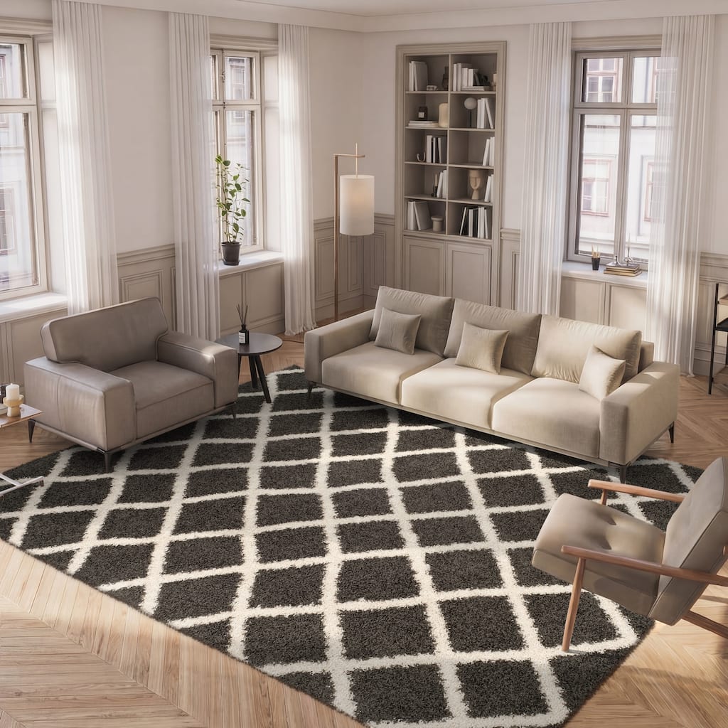 SAFAVIEH Dallas Shag Teja Trellis 1.5-inch Thick Rug