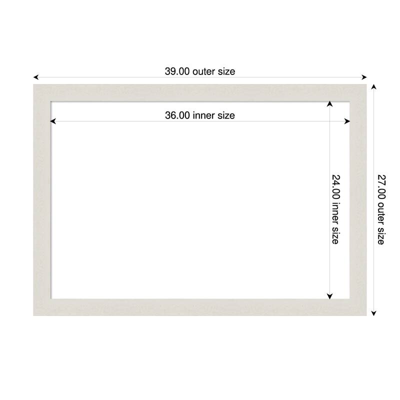 Amanti Art Rustic Plank Espresso Narrow Framed Dry Erase Magnetic Board - 39 x 27 in - Rustic Plank White Narrow