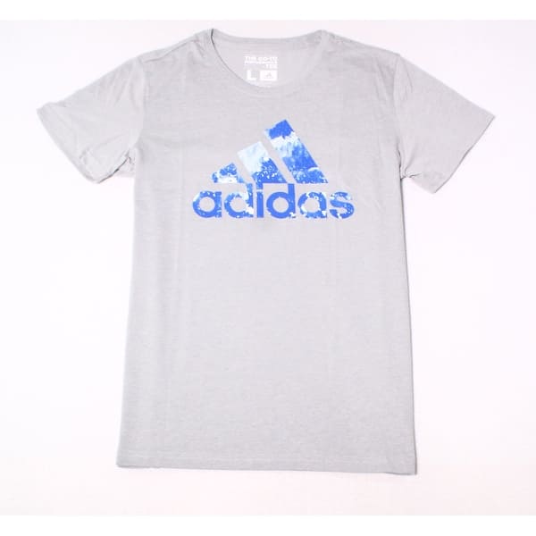 Shop Adidas Gray Mens Size Large L Graphic Logo Go To Tee T Shirt