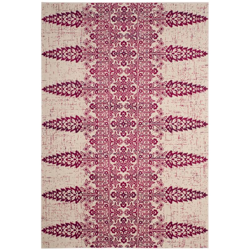 SAFAVIEH Evoke Gelinda Vintage Boho Rug - 5'1" x 7'6" - Ivory/Fuchsia