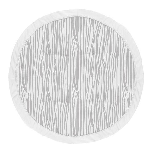 Grey Woodland Collection Boy Baby Tummy Time Playmat - Gray and White Wood Grain for the Rustic Patch Collection