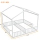 preview thumbnail 16 of 33, Double Twin House-Style Floor Bed with Fence,Guardrails,Without Door
