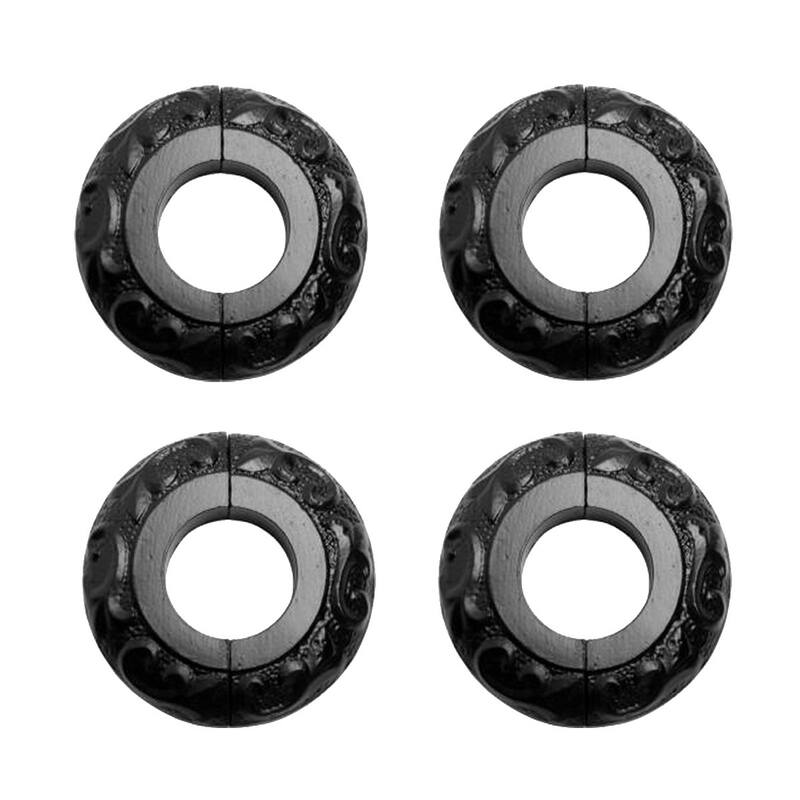 Black Radiator Flanges Aluminium Escutcheon Ring Plate 1.25" I D Easy Assemble Pipe Collars (Set of 4) Renovators Supply