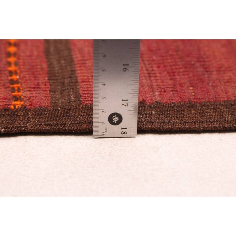 ECARPETGALLERY Flat-Weave Kashkoli FW Dark Red Wool Kilim - 5'9 x 15'5