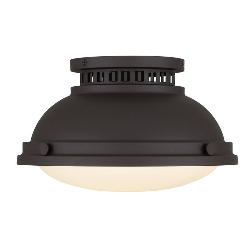 Halo 1-Light 11" Dark Bronze Flush Mount Ceiling Light