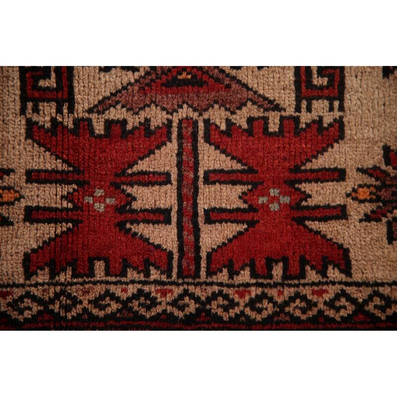 Balouch Persian Vintage Area Rug Hand-knotted Wool Carpet - 2'9"x 4'7"