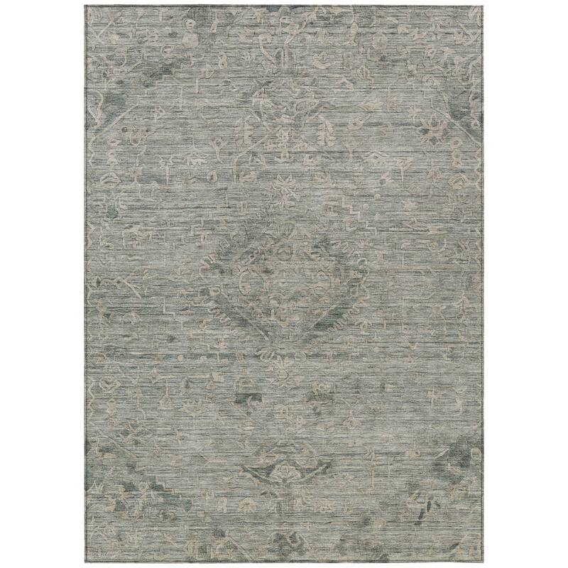 HomeRoots Floral Traditional Rectangle Outdoor Rug - 3' x 5'