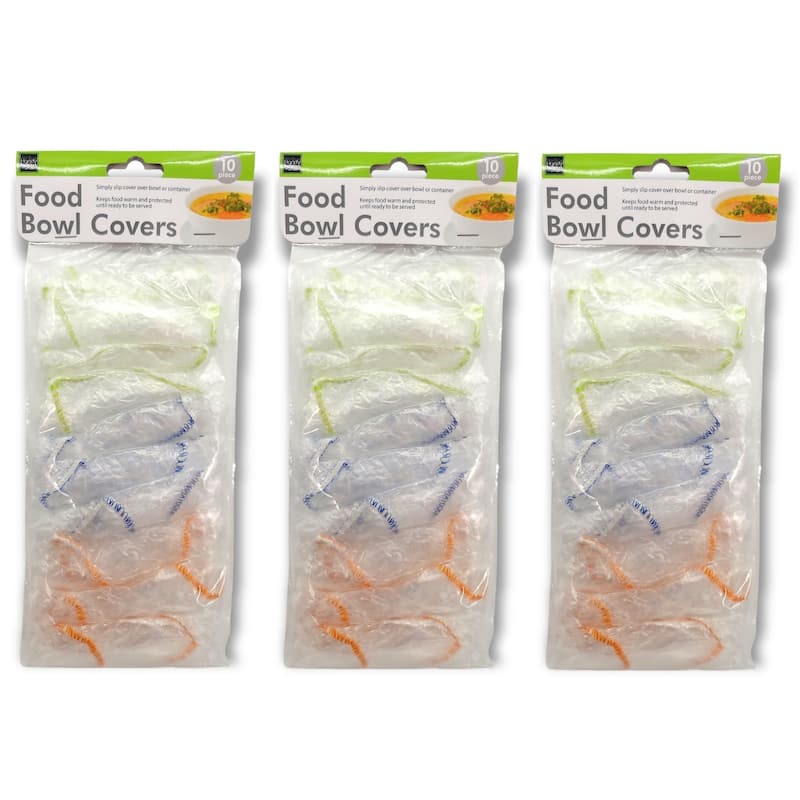 Handy Housewares 10-Piece Reusable Fitted Food Bowl Cover Set - Includes 3 Sizes Fitting From 7" to 14" Bowls - 3 Sets